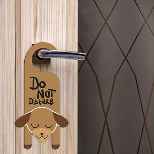 Image of CVANU Do Not Disturb Dog Shaped Wooden Door Sign Hanger Size(24cm x 12cm) cv63