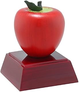 Decade Awards Apple Color Resin Trophy - Teacher Appreciation Award - 4 Inch