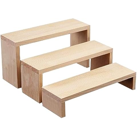 NBEADS 3-Tier Wooden Jewelry Display Risers Cover
