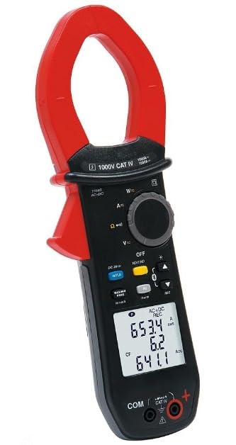 KRYKARD Clamp Meter F407 showing its main components and LCD display.