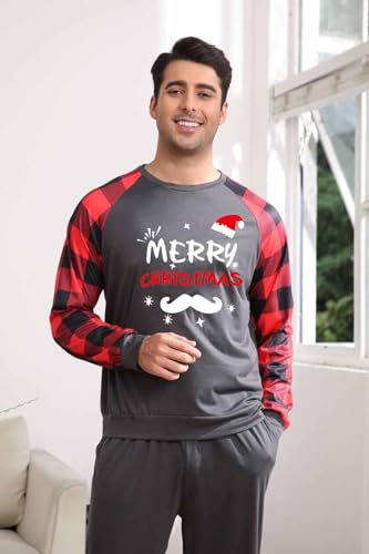 Couples Matching Christmas Pajamas Sets 2024 Christmas Pjs for Men & Women Printed Sleepwear with Pockets3