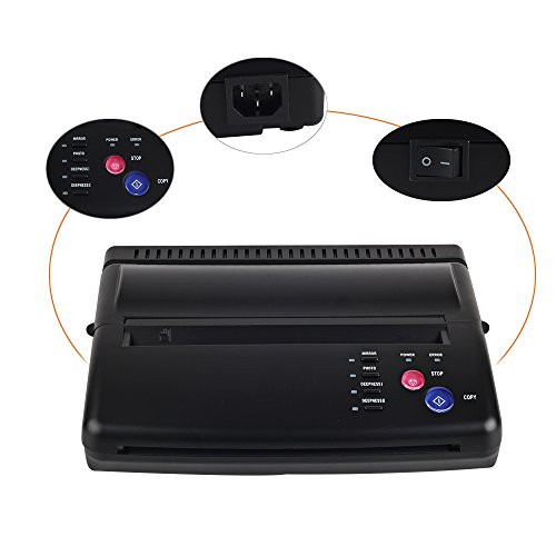 Black Tattoo Transfer Stencil Machine Thermal Copier With 10 Pcs Transfer Papers #TOP1