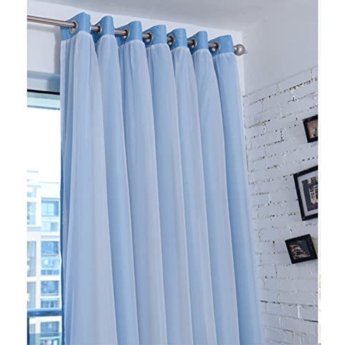 Cortinas opacas con gasa transparente suave de tul y refinada cenefa superior 5