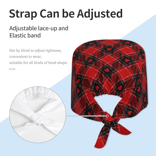 Image of Working Cap Scrub Cap with Sweatband Adjustable Unisex Women Tie Back Hat Nurse Surgical Caps