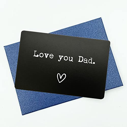 Love You Dad, Dad Gift, Engrave Wallet Insert Card, Father Gift, Gift for Father, Wedding Gift, Dad Wallet Insert Card, Love Dad Engraved Keepsake2