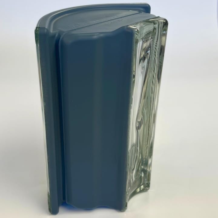 Seves Glass Block Neutro Wave Pegasus Metalized Rounded Corner Glass Block