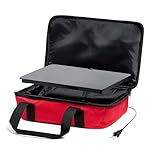 HOTLOGIC Max Large Portable Electric Food Heater - Innovative Food Warmer and Heated Lunch Box for Adults Car/Home - Easily Cook, Reheat, and Keep Your Food Warm - RED - 120V