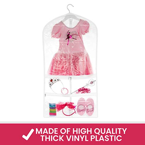 Clear Suit Garment Bag 20 inch x 38 inch Dance, Dress, and Costumes Hanging Travel Storage for Clothes, Shoes, and Accessories Water-Resistant Organizer (1)