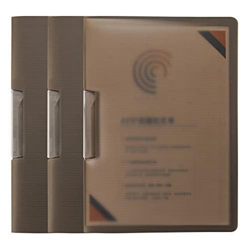 TIANSE Lot de 3 classeurs à clip A4 avec capacité de 30 feuilles Café Cover