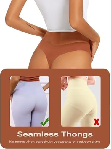 Image of Tom & Gee Womens Seamless Thong Panty, Pack of 5, Multicolors