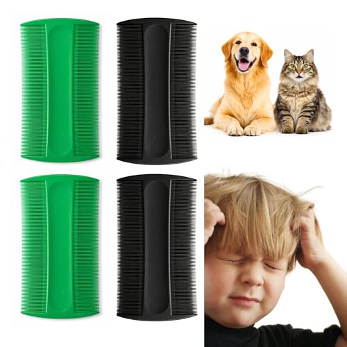 Pack de 4 Liendrera Piojos – Peine Piojos y Liendres, Apto para Niños, Adultos y Mascotas. Peine para quitar la caspa - Lendrera - Hecho en España
