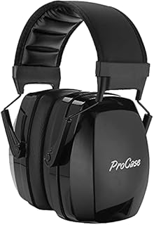 ProCase Noise Reduction Safety Ear Muffs, NRR 35dB Noise Concelling Ear Protection Headphones, Hearing Protection Ear Defenders for Shooting Gun Range Mowing -Black