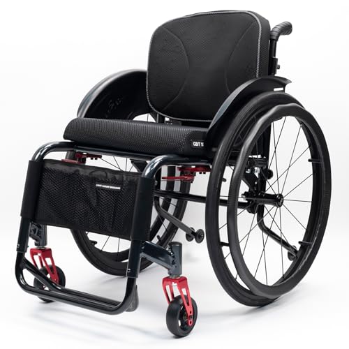Sunyongfly Silla de Ruedas Deportiva Ligera,Silla de Ruedas Todo Terreno de Aluminio,Silla de Ruedas Desmontable,Adecuada para discapacitados, Adultos, Ancianos(Seat Width: 40cm,B)