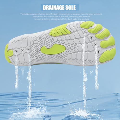 Image of Beach Water Shoes for Women Men Quick Dry Non-Slip Wide Toe Hike Barefoot Footwear for Beach Pool Aqua Swim Surf Walk