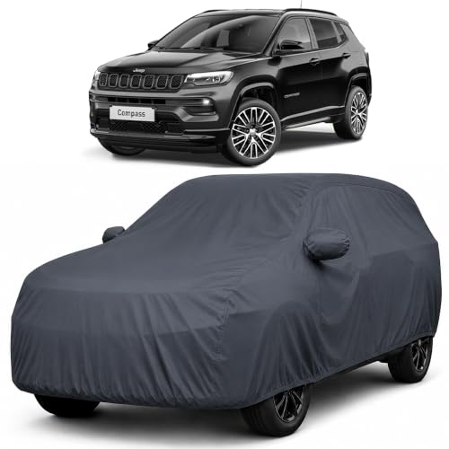Image of Autofact Premium Car Cover for Compass | All Weather Waterproof Full Body Car Cover | Light-Weight Triple-Stitched Outdoor Shield with UV Protection, Dustproof & Heat-Resistant