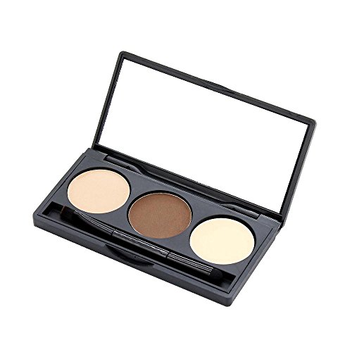 AMarkUp 3 Eyebrow Colors Eyeshadow Contour Face Powder Foundation Makeup Blush Conclear Palette with Double Brush