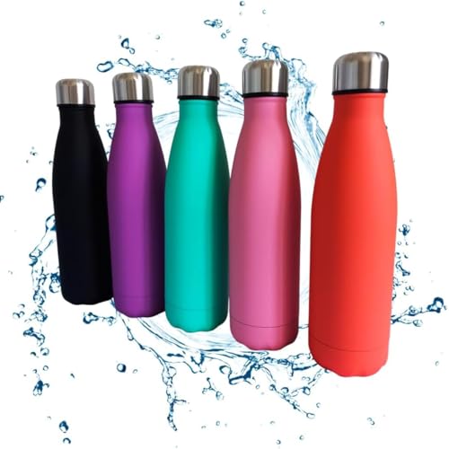 Garrafa De Água Portatil Inox Térmica Squeeze Com Camada Dupla Para Academia Esporte 500 ML Quente F