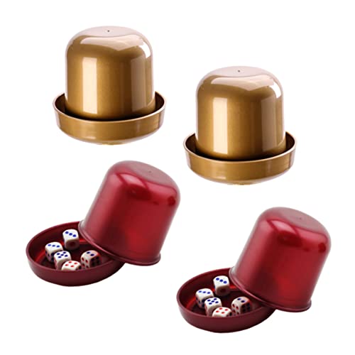 BESPORTBLE 4 Sets Dice Shaker Cups Dice Cups with Dices for Party Games Family Gatherings and Bar Activities Easy to Store Fun for All Ages