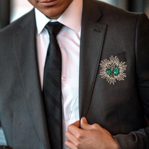 Image of Rhinestone Snowflake Brooch Pin for Women Sparkly Flower Corsage Lapel Pin Vintage Floral Suit Jacket Brooch Pin Jewelry for Women Men Birthday Gifts