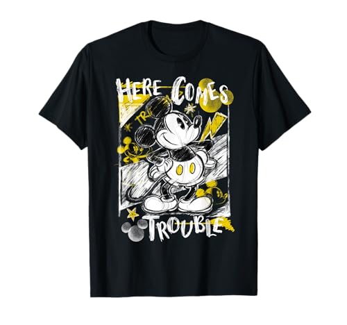 T-shirt Mickey Mouse Here Comes Trouble un brin de nostalgie vintage