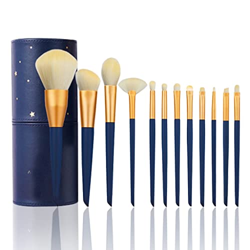 Pinceaux de maquillage : ensemble de 12 brosses poils doux pour poudre et beauté