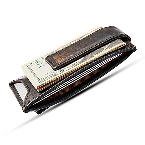 Hoj Co. Deer Front Pocket Wallet | Men's Money Clip Wallet | Strong Magnetic Clip | Slim Wallet With Money Clip (Deer Fpw) #TOP3