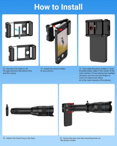 Image of APEXEL 60X HD Telephoto Lens for Most Smartphones, All-in-One Kit with Tripod & Bluetooth Remote, High-Power Lens for Long-Distance Photography