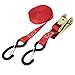 Aexit S Shape Material Handling Metal Hook Cargo Binding Band Ratchet Tie Down Strap 5M Straps 16ft Red