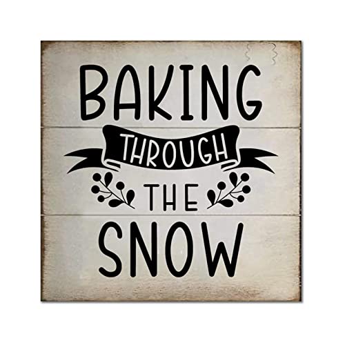 Cadre en bois rétro Baking Through The Snow 30cm