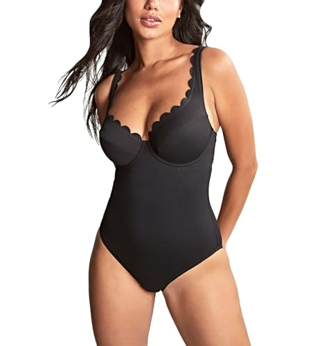 Spirit Rita Plunge One Piece Swimsuit Black 36DD