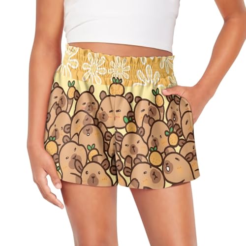 Girls Shorts Summer Athletic Shorts with Pockets Lightweight Running Dance Yoga Shorts for Girls 3-16 Year