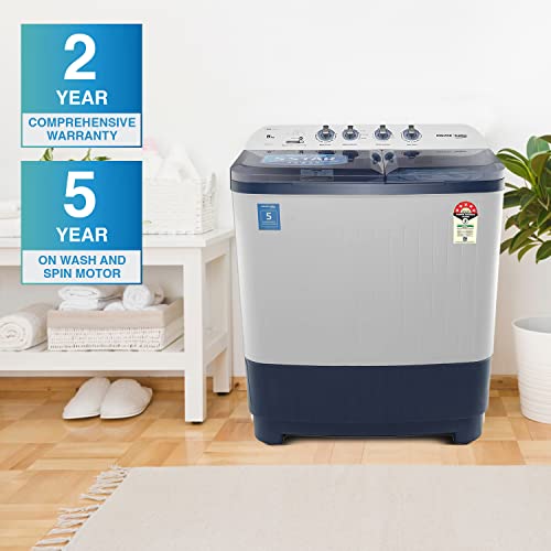 Image of Voltas Beko 8.5 kg Semi-Automatic Top Loading Washing Machine, 2 Casette Filter (WTT85DBLT, Sky Blue)