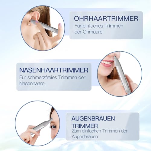 HEBECA Nasenhaartrimmer Frauen - Nasentrimmer Damen Augenbrauenrasierer Elektrisch Damen Nasen und...