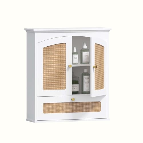 Spirich Bathroom Wall Cabinet, Boho Rattan Arched Medicine Cabinet by Spirich - Used condition - US$63.83