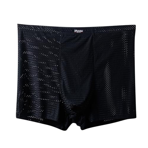 Mens Stretch Boxers Breathable Plus Size Lounge Ice Silk Shorts Hollow Mid Rise Panties Comfortable Fit Boxer 2025