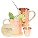 Advanced Mixology [Gift Set] Moscow Mule Mugs Set of 2 (16oz) | 100% Copper Mugs Set w/ 2 Straws, 2 Wooden Coasters & 1 Shot Glass | Tarnish-Resistant Food Grade Lacquer Coat