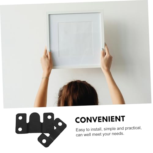 Image of UKCOCO 4pcs Heavy Duty Interlocking Flush Mount Bracket Secure Picture Hanging Frame Hooks with Hidden Design Wall Mounting Hardware for Frames Framing Installation Kit