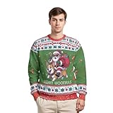 VNBNT Corgi Christmas Sweatshirt For Women Men Ugly Xmas Sweater Merry Woofmas Santa Claus Riding Corgi Dog Mom Corgmas Funny