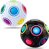 Gyros Magic Regenbogenball-pop it Anti Stress Spielzeug-Kinder Fidget Regenbogenball Toy Pädagogische Spielzeug Erwachsene Geschenke (weiß + schwarz)