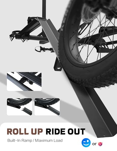 Image of YOUNG ELECTRIC 250LBS. Capacity Foldable Aluminum 3-Ebike Rack with Ramp for Car SUV RV Truck Trailer and Van, 2 Inch Receiver