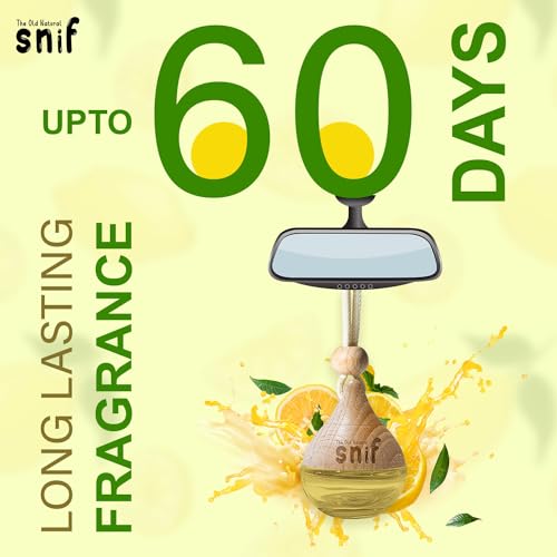Image of Snif Car Perfume With Essential Oils | Car Perfumes Diffuser With 15ml Refill Pack | Car Fresheners Long Lasting | Car Air Freshener (Pack Of 1, 20ml) (Lemon Grass)