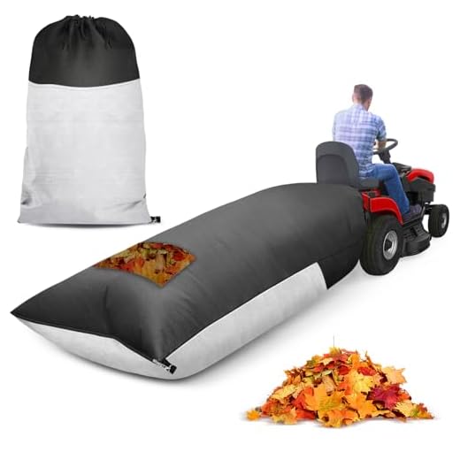 Lawn Tractor Leaf Bag Sewn with Anti-Tear and Waterproof Tarp,78.7 x 51.1IN Heavy Duty Grass Catcher Bag with Breathable Bottom and Zipper, 420D Leaves Collector for Riding Lawn Mower