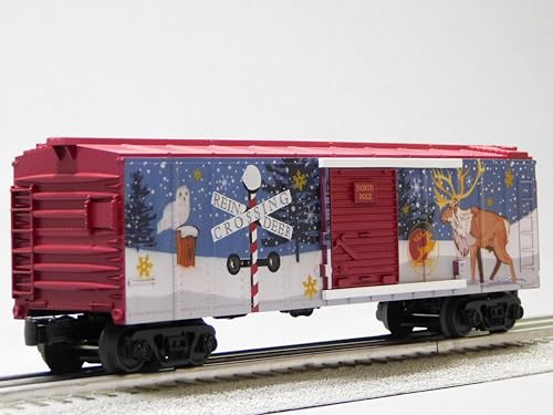 M.T.H. Electric Trains MTH RAILKING North Pole BOXCAR W/Blinking LEDs 30-71196