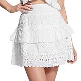 GUESS Women's Arielle Eyelet Skirt, Pure White