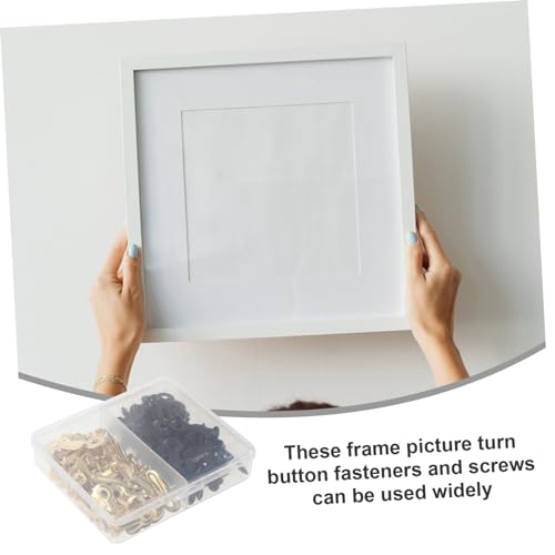 Image of PRETYZOOM 600pcs Picture Frame Fasteners Screws Frame Back Clips for Hanging Photos Drawings and Posters Easy to Install and Hardware