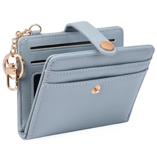 Image of Small Wallet Women Slim Bifold RFID Blocking PU Leather Card Holder Wallets with Change Pocket ID Window
