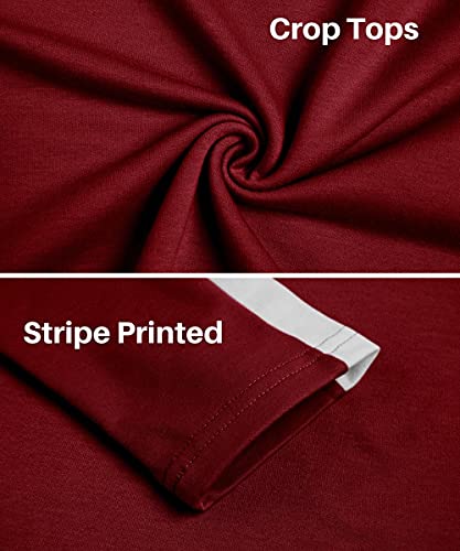 Imily Bela Girls Active Jogger Sets 2 Piece Striped Tracksuit Crop Tops And Sweatpants Outfits Sweatsuits #TOP3