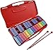Zhongqin, 25 Note Colored Aluminum Xylophone With 2 Hammer Percussion Instruments, Used For Rhythm Training(Crimson)