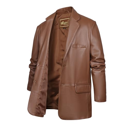 REED EST. 1950 Men’s Genuine Leather Blazer Coat – Classic Sport Jacket with Roomy Shoulder Relaxed Fit2