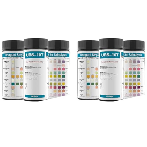 Image of HANNEA 100-Count Urinalysis Strips Quick UTIs Urine Test Dipsticks 10-Parameter Self Monitoring for Diabetes Electrolyte Imbalance Etc 2PCS